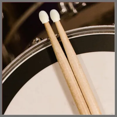 Original and Authentic 5A Wood Drumsticks with Cap – 1 Pair Professional Drum Sticks for Beginners Practice