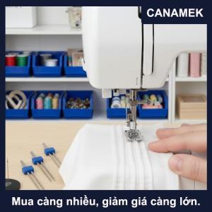 【CANAMEK】 Phổ nhà may đôi kim Bộ 2 3 4mm cộng với 7 rãnh nhăn ép chân cho nhiều lớp vải và Chắp vá