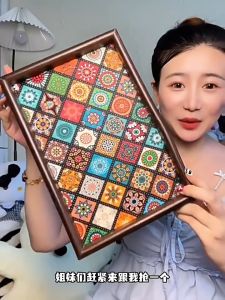 Bohemian Jewelry Storage Tray Wooden Serving Tray Light Luxury Fruit Key Cosmetics Storage Organizer Desktop Ornament