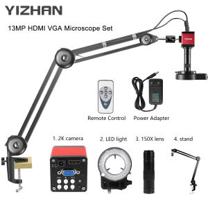 【Philippines spot】Real 4K HD 60FPS Microscope Camera with HDMI Type-C interface 130X 180X Lens Industrial Electronic Digital Microscope for Phone Repair PCB Soldering