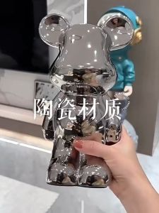 Ceramic Piggy Bank 18CM Violent Bear Room Decoration Doll Silver Coin Piglet Bank Creative Kid Gift