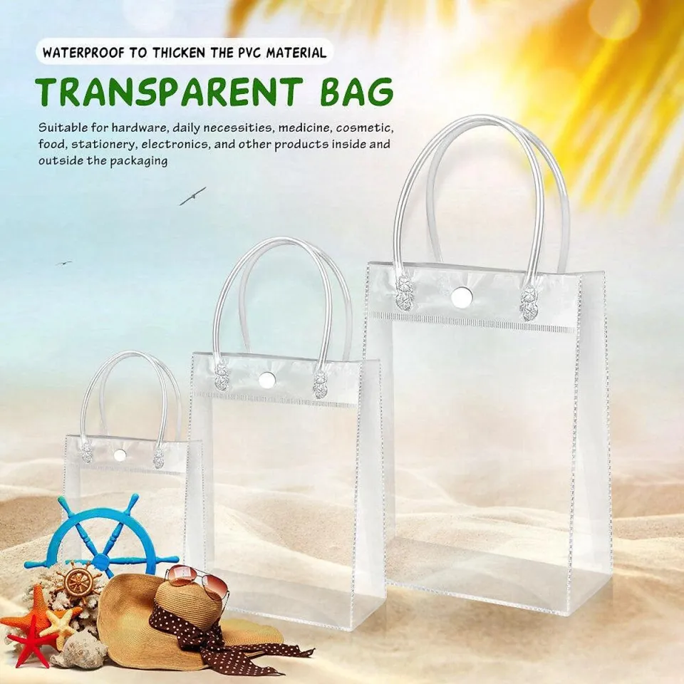High Quality Transparent Clear PVC Plastic Tote Bag With Handle