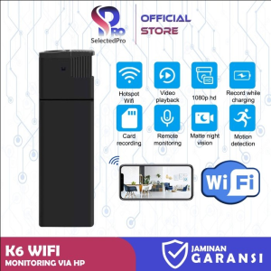 SelectedPro Spycam Camera K6 V18 Kamera Mini Wifi Pemantik Korek Elektrik Lighter Camcorder Kamera CCTV Mini Pengintai Detektif Mata mata Rahasia Tersembunyi Hidden Spycam Camera Unik Original