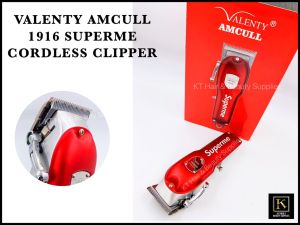 Valenty Amcull 1916 Superme Cordless Hair Clipper (Matte Red / Silver)