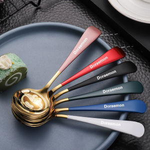 ช้อนเกาหลี ช้อนซุปเกาหลี ช้อนสแตนเลส ช้อนซุป ช้อนกลม ช้อนสแตนเลสหนา มีหลายสีให้เลือกด้ามสี สแตนเลส วัสดุอย่างดี ปลอดภัย