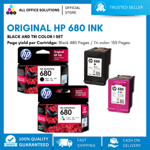 HP 680 Black and Tricolor Original Ink Advantage Cartridge Package