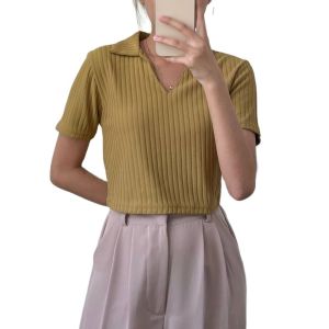 GW - ATASAN WANITA LILY TOP / ATASAN KERAH CROP TOP WANITA