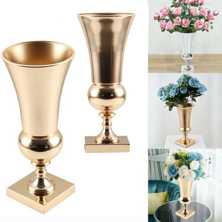 DSGTG Gold Centrepiece Large Iron Home Decorative Wedding Flower Vase ...