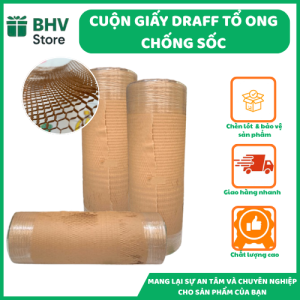 Giấy tổ ong gói hàng chống sốc dạng lưới kéo dãn bảo vệ sản phẩm 100% giấy kraft 80gsm ngang 50cm x 100m