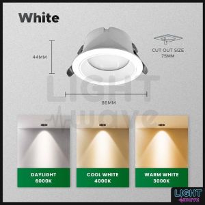 [3 COLOR] 9W ANTI GLARE EYEBALL LIGHT 240V RECESSED CEILING SPOTLIGHT