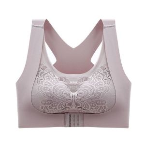 CHARMI Bustier Top Female Lingerie Simple Wrapped Chest Crop Top Sling Top Full Cup Cross Beauty Back For Women For Girl Solid Color Camisoles Seamless Push Up Bra Front Closure Bra Tank Top Gathered Bra