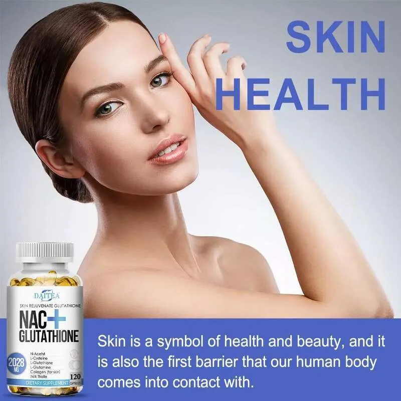 Daitea NAC + Glutathione Health Supplement, Liver Health, Supports Skin Health,120 Capsules
