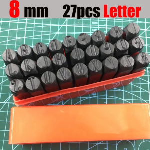 8mm 27pcs Alphabet Letter 6mm Number/Steel Die Metal DIY Stamping Kit/Jewelry Gold Silver Met Logo