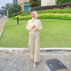 Leviosa.id - Luna Cargo Pants Celana Cargo Panjang Wanita Korean Style Reguler Kekinian All Size