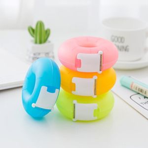 เทปใสใส่เทปโดนัทแบบพกพาอุปกรณ์เครื่องเขียนสำหรับเทปการ์ตูน1ชิ้น