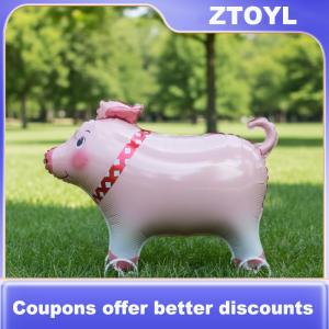 【ZTOYL】 4D lá voi bóng đứng đi bộ với bánh xe phim hoạt hình trẻ em sinh nhật đảng động vật trang trí