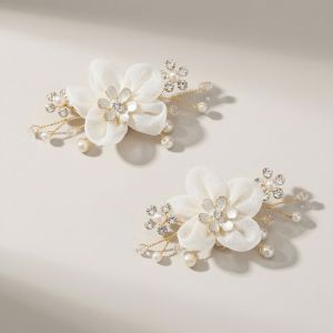 [Free Shipping] Elegant and Versatile Shoe Decorations Detachable DIY Shoe Buckles Fabric Flowers Handmade Accessories Wedding Dress Decorations Shoe Flowers