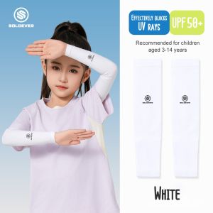 SOLOEVER childrens arm sleeve UPF50+ Ice Cuff Uv sun protection  outdoor sunshade ice silk For Kids