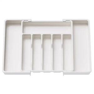 Expandable Cutlery Storage Tray Bowl Plate Storage Drawer Divider Storage Box Dinnerware Organizer Cutlery Organizer