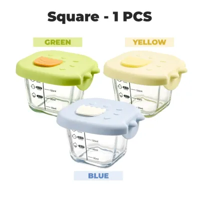 Baby👶🏼Childrens Food Bowls Baby Glass Food Storage Container Microwave Safe Container Box Glass Baby Kid Bekas Makanan