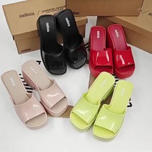 Spot 2024 New Melissa Women Sandals Fashion Solid New Colors Casual High Heeled Sandals - X0415