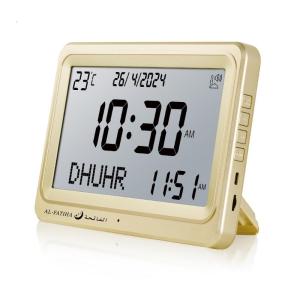 LCD Azan Time Clock Double Speaker Designs Portable Islamic Prayer Alarm Clock ABS Clock for Believe prayer & Alarms