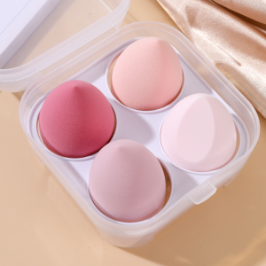 Bayar Di Tempat - 4 PCS Make Up Blender / Beauty Sponge Puff Cosmetic Set