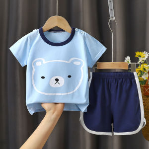 Stelan anak bayi motif dan model terbaru celana pendek dan baju pendek kancing pundak inport