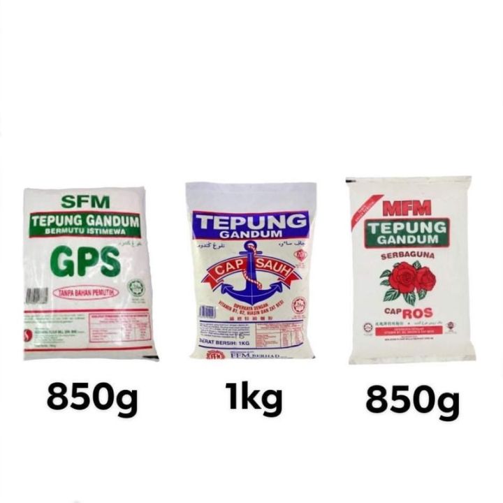 Tepung Gandum Cap Ros / Sauh / GPS 850g - 1Kg | Lazada