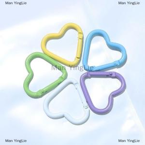 [COD] Man YingLie 10pcs Metal Heart Spring Clasp Openable Love Shaped Carabiner Keychain Clips Hook Dog Chain DIY Jewelry Buckles Connector