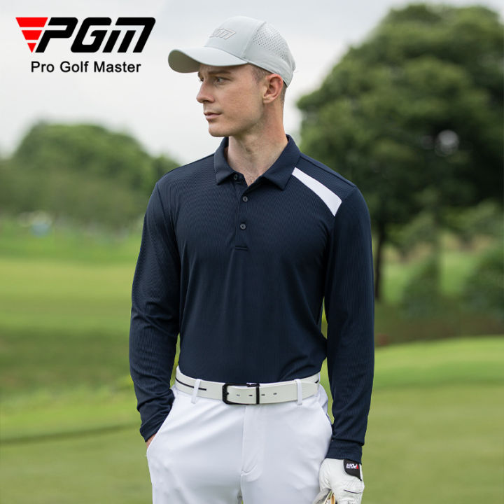 PGM Men Casual Golf Shirt Male Autumn Long Sleeve Sports T-shirt