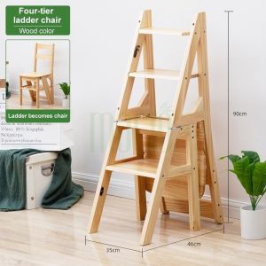 Shipping DiscountsLadder Chair Foldable Wood/Brown Solid Wood Kerusi Tangga Lipat Ladder Foldable  Ladder Chair