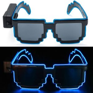 LUMINOU Không dây Kính LED khảm Hộp đêm tiệc Neon Sinh nhật Giáng sinh Halloween Màu neon Rave Hài Hước Kính LED phát sáng trong bóng tối Dành cho người lớn trẻ em