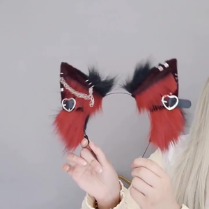 ที่คาดผมรูปหูแมวตุ๊กตาผ้ากำมะหยี่อุปกรณ์ชุดงานปาร์ตี้คอสเพลย์อุปกรณ์แต่งผมสำหรับงานปาร์ตี้สำหรับทุกเพศ