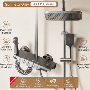 【Ready Stock】DOVVA | 304 Stainless Steel Pressure-Enhanced Thermostatic Shower Set LED Ambient Lighting