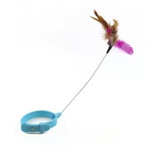 ELFtmall ปลอกคอล่อแมว ไม้แมวตลก ของเล่นเเมว ปลอกคอไม้ล่อแมว อเนกประสงค์ ไม้ตกเเมว ไม้ล่อแมว ซิลิโคนนิ่ม ลวดสลิง สวมใส่สบาย ปรับขนาดปลอกคอได้