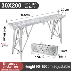 CHUANGCHAO Folding Ladder Platform Portable Scaffolding Mobile Stepper Height Adjustable