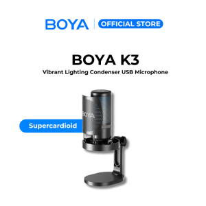 BOYA K3/K9  Condenser RGB Lampu Vibrant USB A/C Mikrofon Untuk Mudah alih/Laptop/PC Noise Cancellation