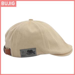 BUJIG หมวกบีนนี่แฟชั่นผ้าลินินแนววินเทจสำหรับผู้ชายมาใหม่2025หมวกเบเร่ต์สีเข้มแนวฮิปฮอปหมวกสตรีหมวกบีนนี่สไตล์ฝูงชนหมวกเบเร่ต์กันแดด