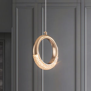 Nordic Light luxury LED pendant light Circle Acrylic chandelier Creativity hanging lamp indoor home bedside bedroom living room