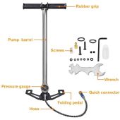 【COD&In Stock】6000psi High Pressure PCP Hand Pump/3 Stage Air Pump Pcp Airgun Rifle Pump Tire Inflator with Gauge