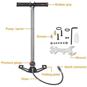 【COD&In Stock】6000psi High Pressure PCP Hand Pump/3 Stage Air Pump Pcp Airgun Rifle Pump Tire Inflator with Gauge