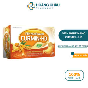 Viên Nghệ Nano Curmin HD - Giúp Giảm Trào Ngược Dạ Dày Ngăn Ngừa Loét Hộ Trợ Tiêu Hóa Hộp 30 Viên