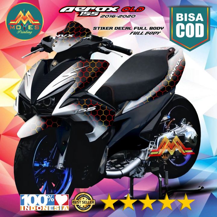 ⭐⭐⭐⭐⭐bisa Cod Bayar Di Tempat Decal Stiker Full Body Aerox Old Decal Stiker Aerox 155 Old