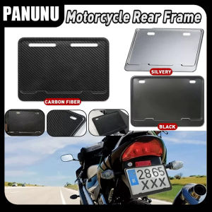 Motorcycle License Plate Holder Universal Aluminium‌ Alloy Carbon Pattern License Plate Protector