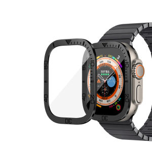 Metal Bumper+Tempered Glass For Apple Watch Ultra 49mm Screen Protector Anti-Scratch Film Bezel Ring Frame for apple watch series 8 49mm