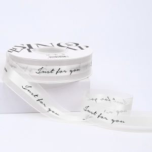 ริบบิ้นชีฟองหรือริบบิ้นผ้าซาตินพิมพ์ข้อความ (ขนาด2.5cm.×40หลา)