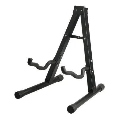 Black Guitar Stand | Universal A-Frame | Adjustable Width | Lightweight & Durable | Electric & Acoustic Accessories