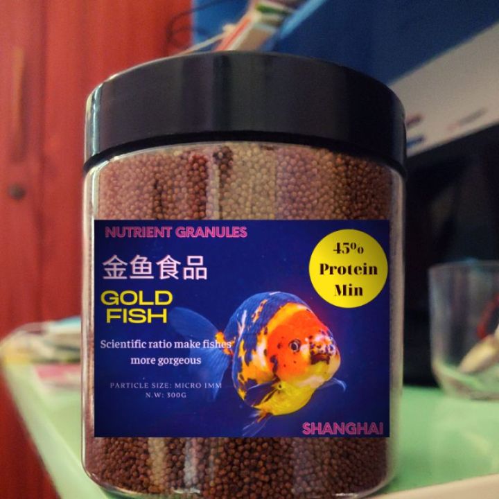 Cám cá vàng, cá koi, bảy màu 45% đạm hộp 300g tăng size nhanh, lên màu ...