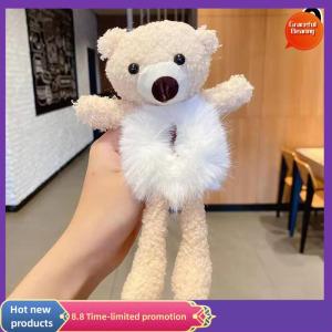 Graceful Cute Cartoon Hug Bear Rubber Band For Girls Plush Ponytail Maruko Hair Tie Elastic Hair Ring Headwear Girls Kids Hair Accessorie
